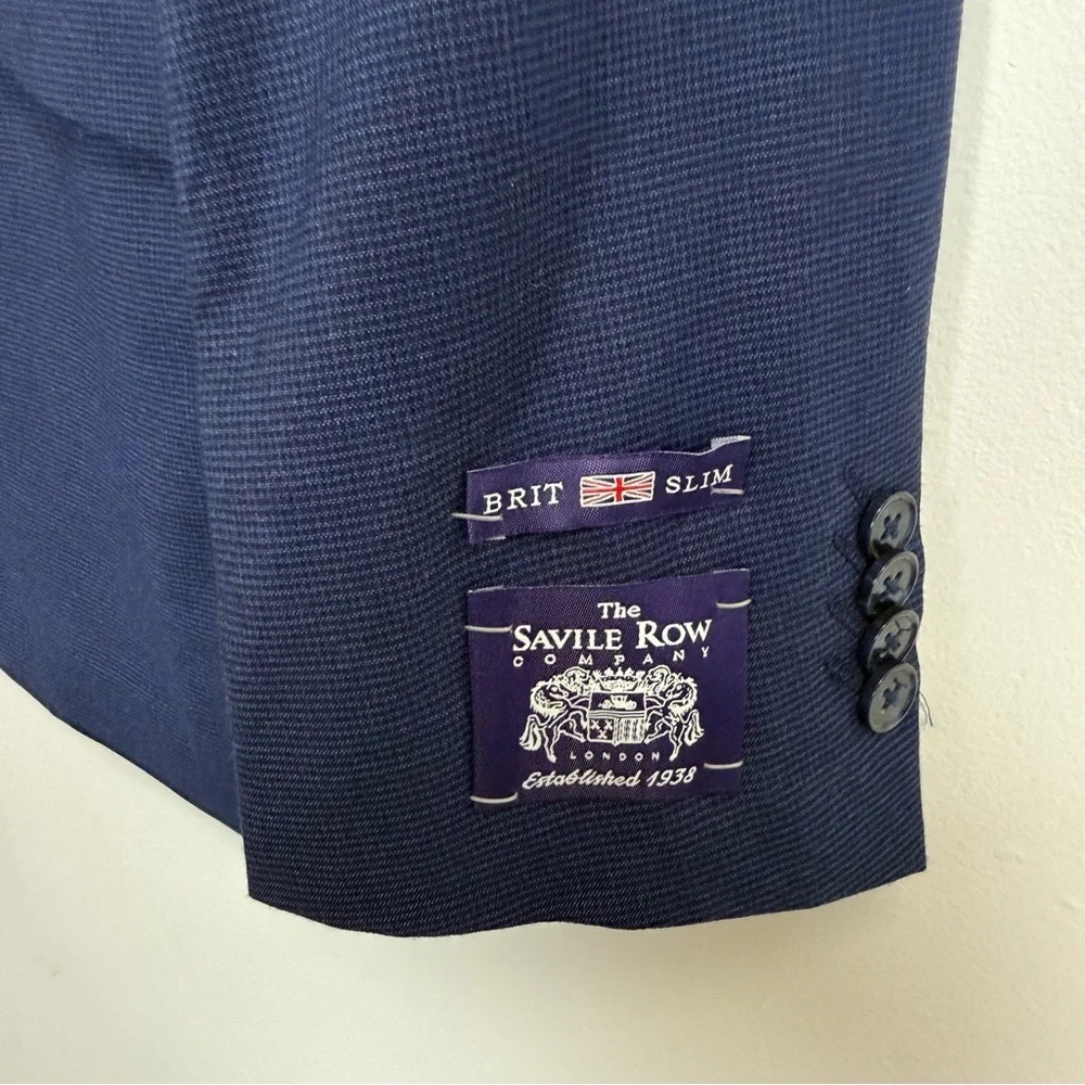 The Saville Row London Hoxton Sport Coat Mens 40L Blue Blazer Jacket NWOT NEW